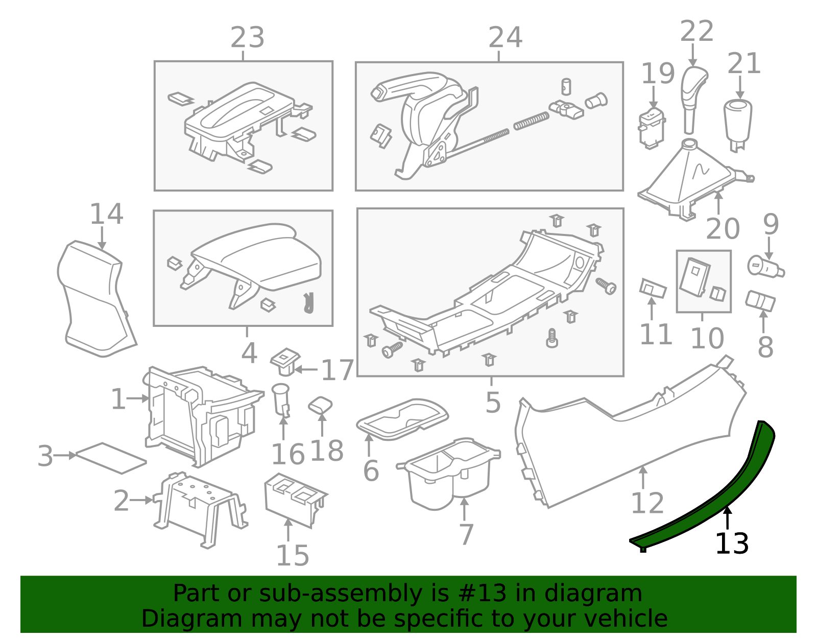 83420-T2F-A11ZA - Garnish Assembly R Console Side*NH854L* (New