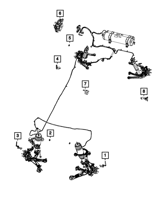 68741485AA - Electrical: Air Suspension Compressor Assembly for Mopar Image