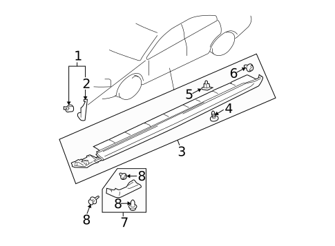 Exterior Trim - Pillars for 2012 Mitsubishi Galant #0
