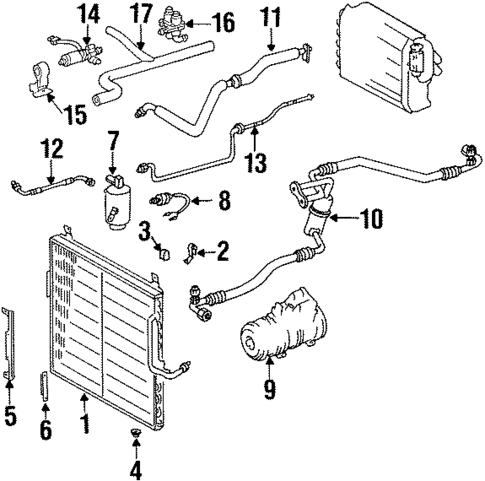 Condenser, Compressor & Lines for 1995 Mercedes-Benz E300 #0