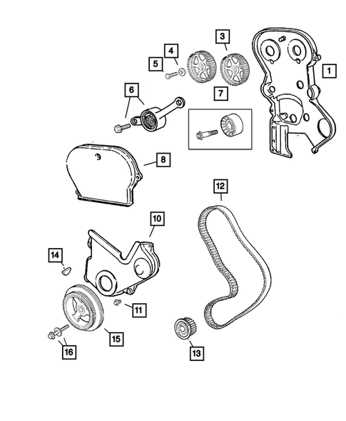 Timing Belt and Cover for 2002 Jeep Liberty #0