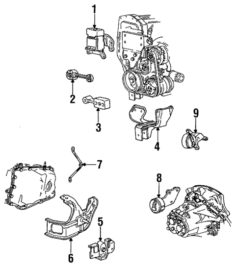 Engine & Trans Mounting for 1992 Oldsmobile Achieva #0