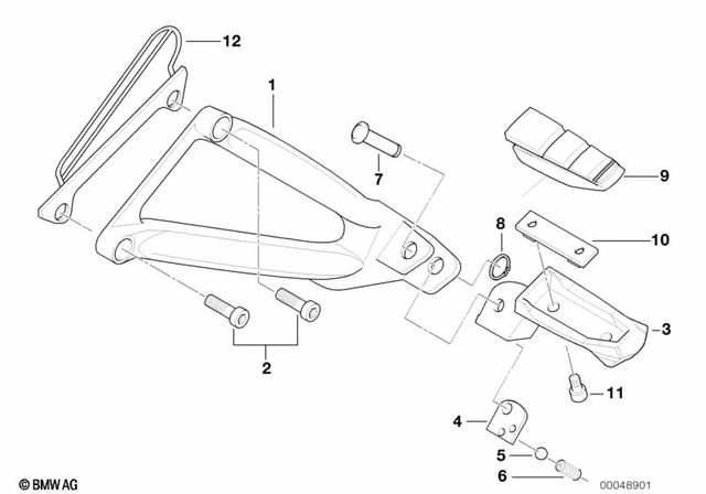 46712331267 - : Left Rear Footrest Holder for BMW-Motorrad Image