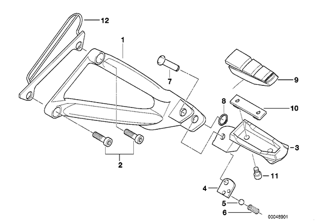 46712331322 - : Footrest, Rear Right for BMW-Motorrad Image