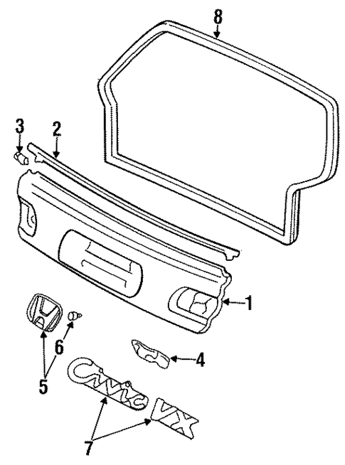 Lift Gate for 1994 Honda Civic #0