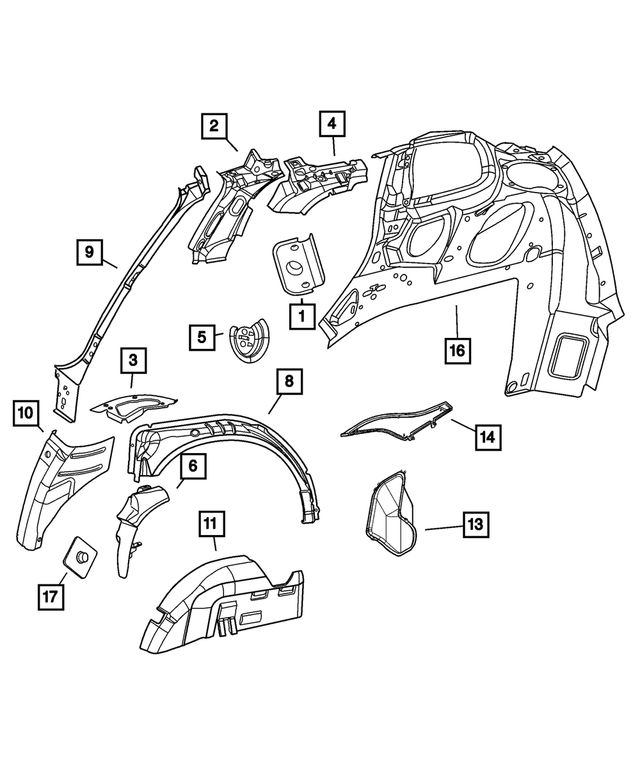 « 4724693AB – Body Sheet Metal Except Doors : Montant D Moulure, Côté Gauche pour Mopar Image »