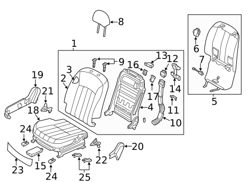 Passenger Seat Components for 2012 Hyundai Equus #0