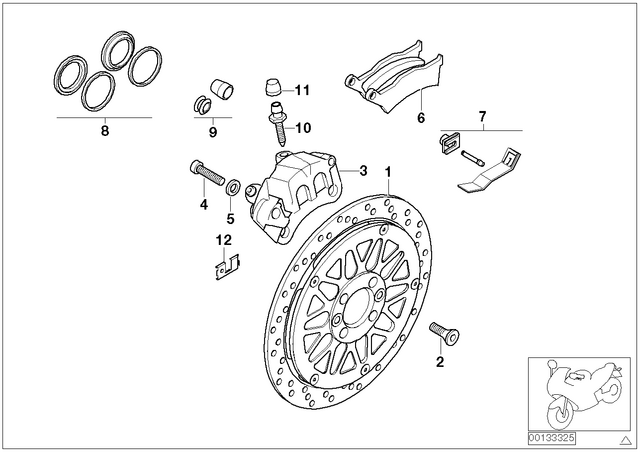 34217105994 - : Brake Caliper, Rear for BMW-Motorrad Image