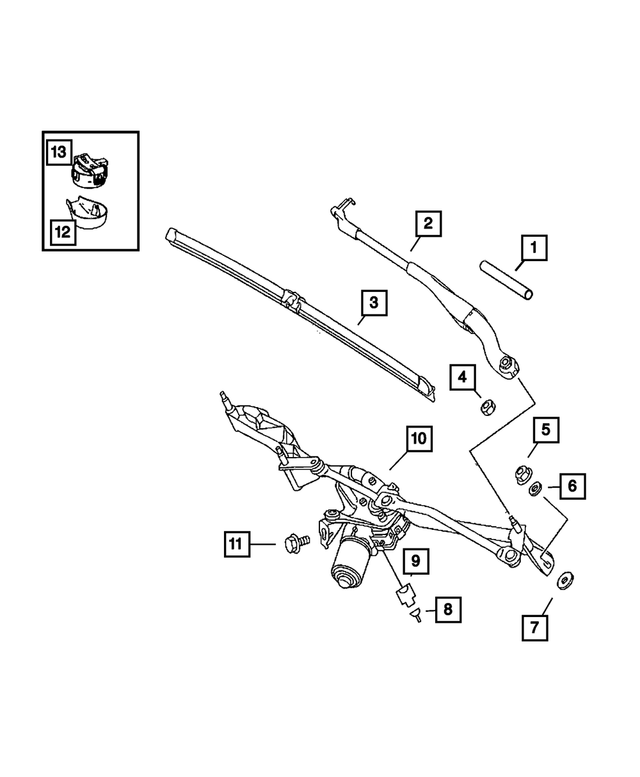 68017463AA - Wiper/Lock Cylinder and Keys: Hose for Mopar Image