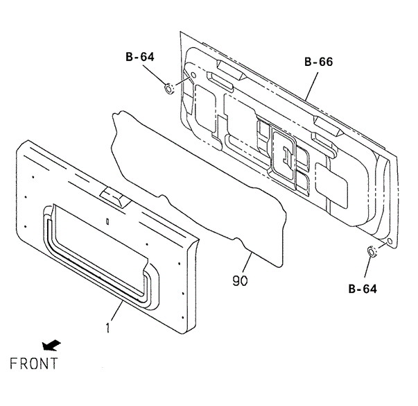 Back Door Trim for 2002 Honda Passport #0