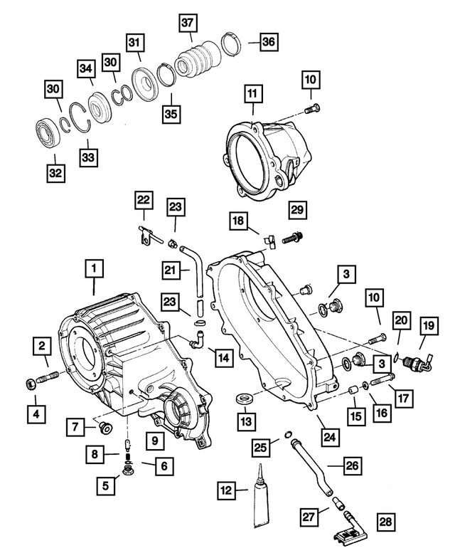 « 4856389 – Transfer Case Model 242 [DHC, DHP] : Avant De Boîte De Transfert Carter pour Mopar Image »