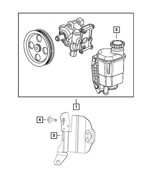 Power Steering Pump and Reservoir for 2018 Ram 3500 #0