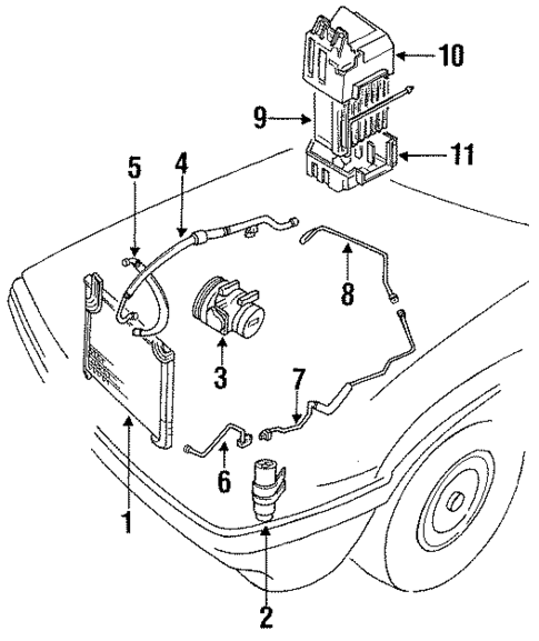 Condenser, Compressor & Lines for 1994 Mercury Capri #0