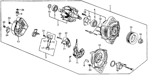 Alternator (Denso) for 1988 Honda Civic #0