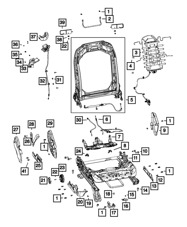 68276611AK - Interior Trim: Front Seat Back Frame for Mopar Image