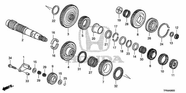 AT Countershaft (V6) (1) for 2012 Honda Crosstour #0