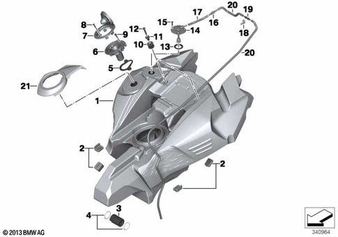 Fuel Container with Filler Pipe for 2017 BMW-Motorrad F 800 GS Adventure #0