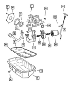 4694119 - Engine 2.4L Four Cylinder: Oil Filter Adapter Connector for Mopar Image