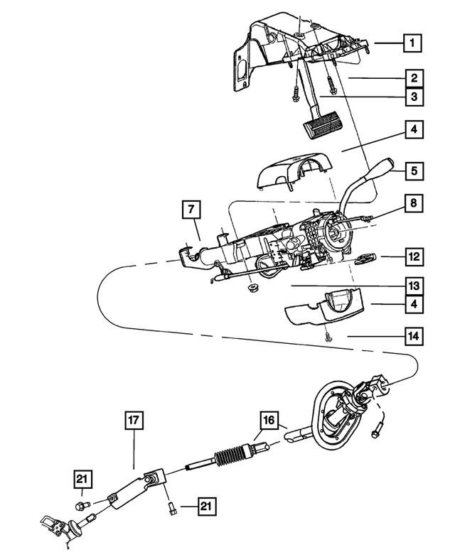 5GE09ZJ8AD - Steering: Steering Column Shroud for Mopar Image image