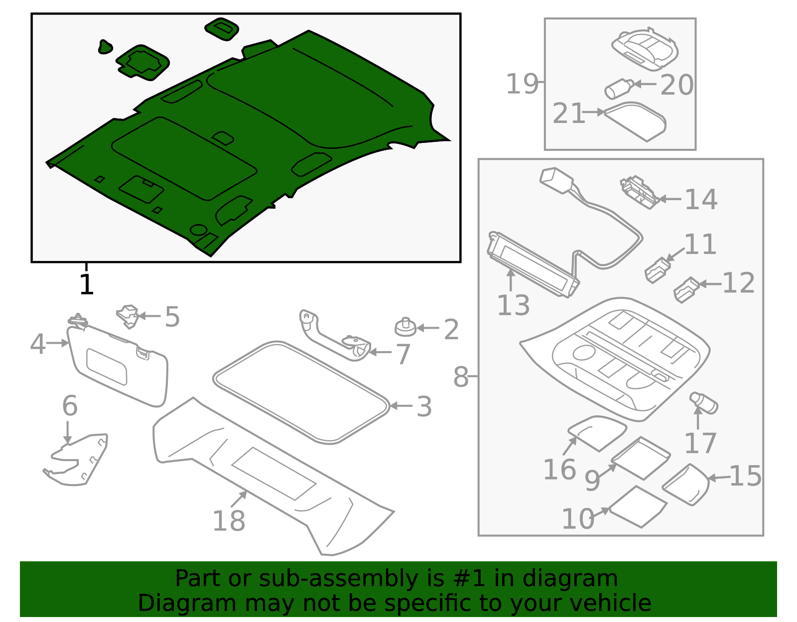 2018-2023 Subaru Crosstrek Headliner 94426FL130ME | Subaru Online