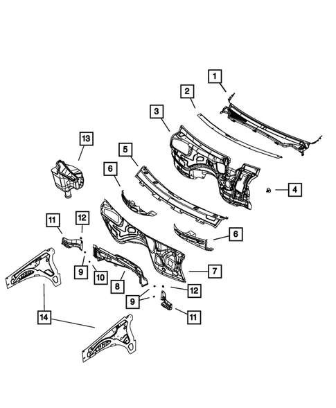 Cowl and Dash Panel for 2014 Dodge Durango #0