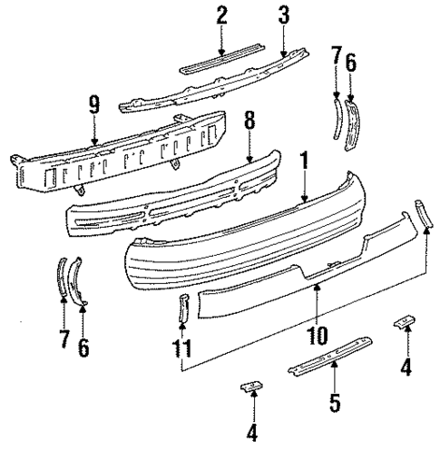 Bumper & Components - Rear for 1990 Toyota Celica #0