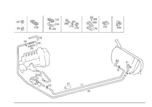 Fuel Lines for 1989 Mercedes-Benz 300E #2