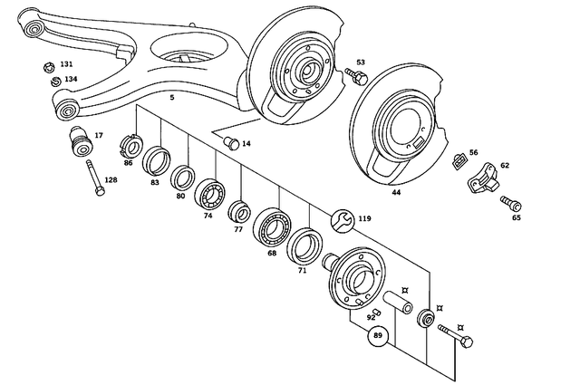 1263503005 - Rear Axle: Control Arm for Mercedes-Benz: 380SE, 380SEL, 560SEL Image image