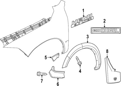 Exterior Trim - Fender for 2013 Ram 1500 #0