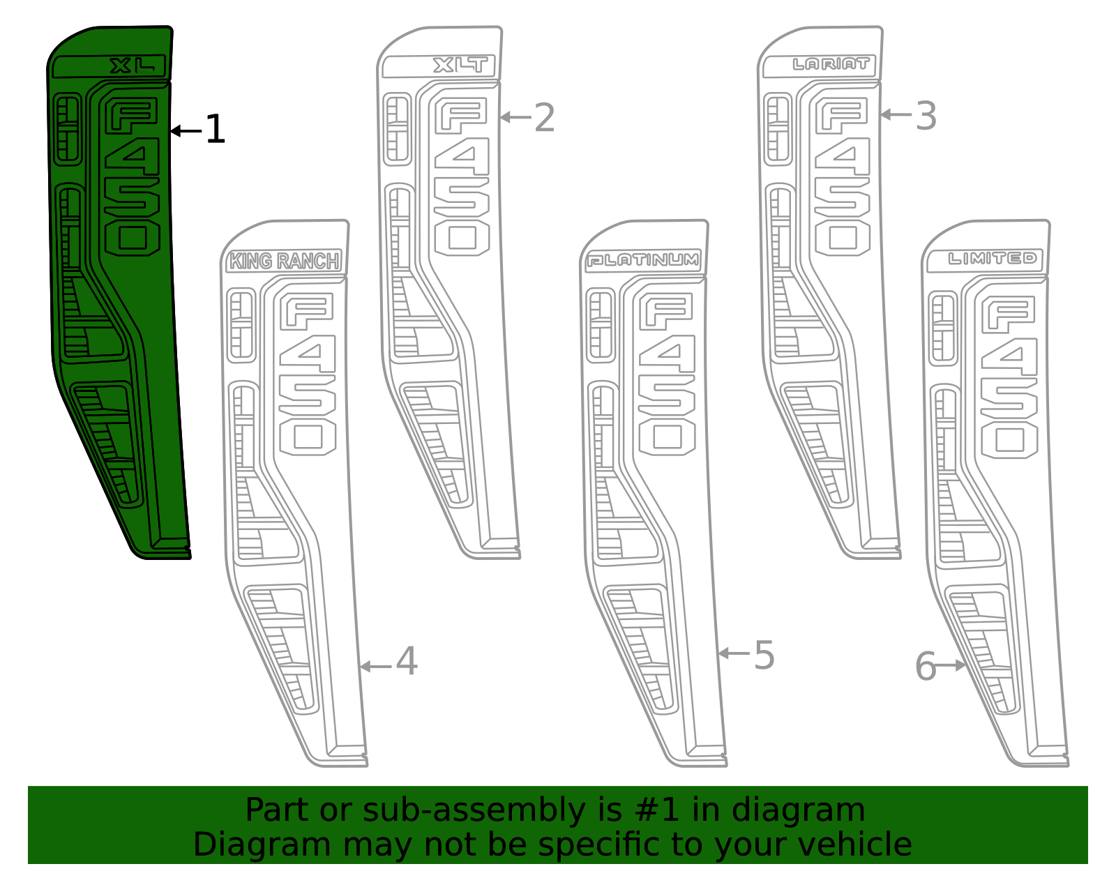 PC3Z-16720-CU - High-Quality Fender Emblem for 2023-2024 Ford F-450 ...