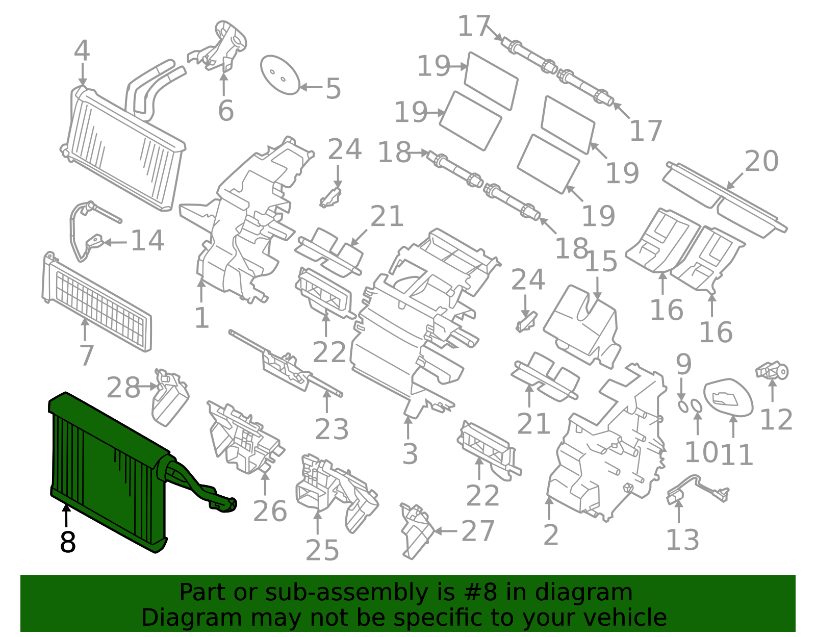 2024-2025 Subaru Evaporator Core 73523AN000 | OEM Parts Online