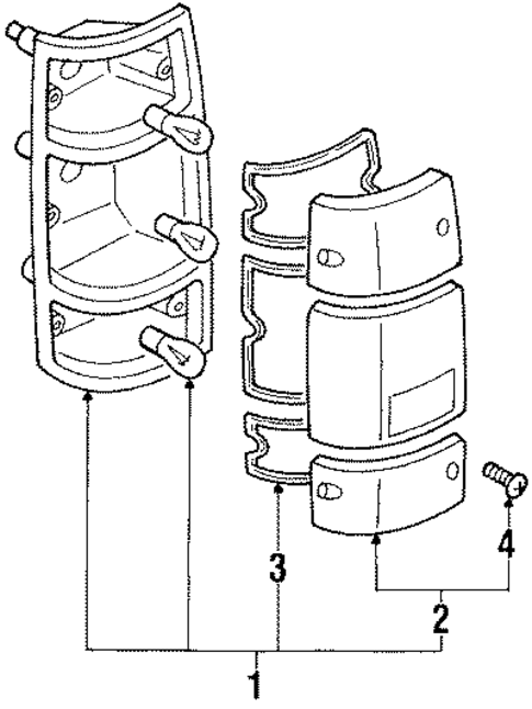 Rear Combination Lamps for 1990 Isuzu Amigo #0