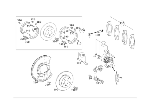Rear Wheel Brake for 2014 Mercedes-Benz E400 #0