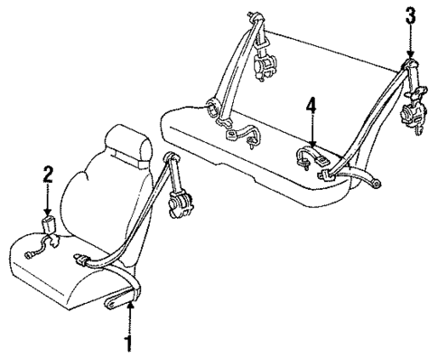 Rear Seat Belts for 1990 Toyota Celica #0