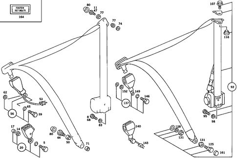Front Seat Safety Belt for 1984 Mercedes-Benz 380SL #1