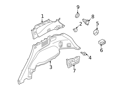 Interior Trim - Quarter Panels for 2012 Nissan Murano #0