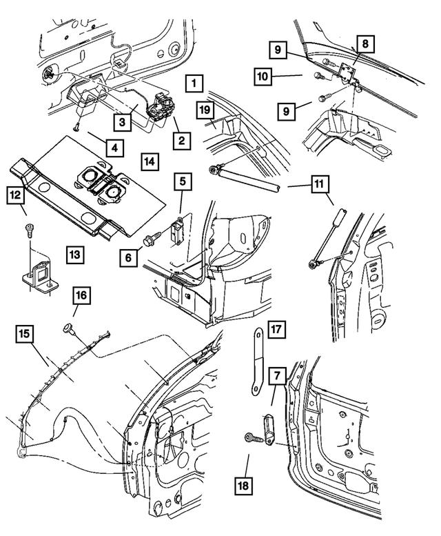 4717992AD - Body Sheet Metal Except Doors: Liftgate Latch for Mopar Image
