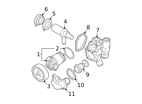 Water Pump for 2000 Volkswagen Jetta #0