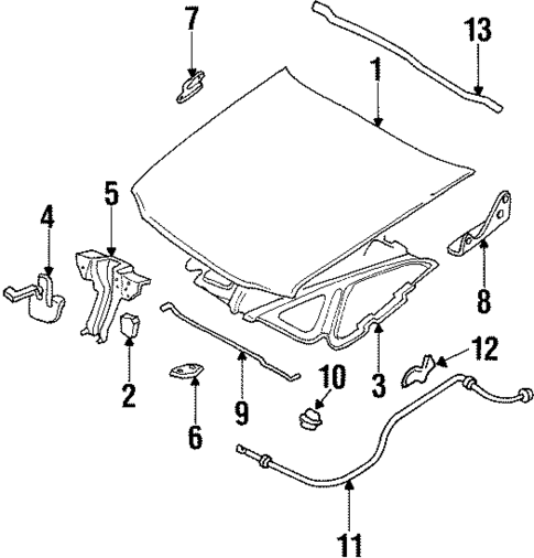 Hood & Components for 1998 Oldsmobile Cutlass #0