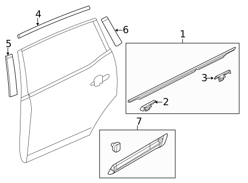 Exterior Trim - Rear Door for 2018 Lincoln MKT #0