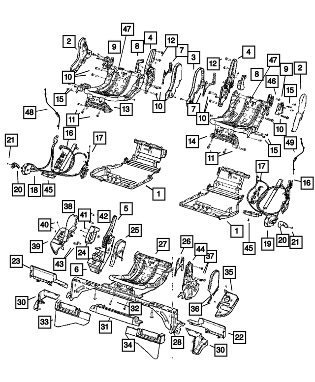 1DU541D1AA - Interior Trim: Cushion Cover Panel, Right for Mopar Image