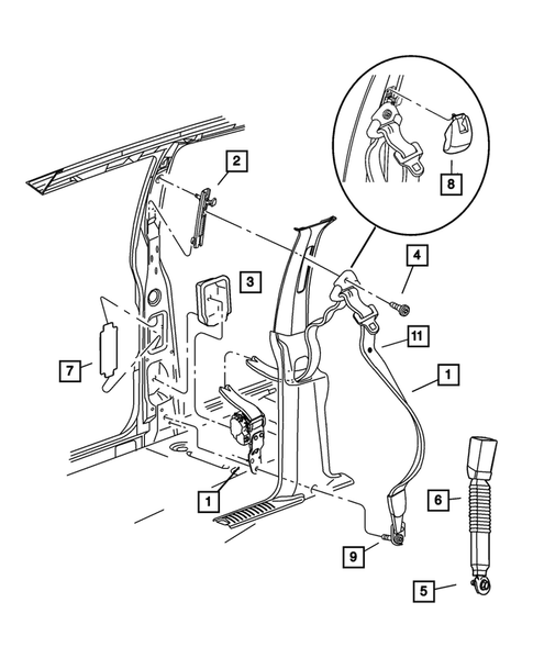 Seat Belts - Front and Rear for 2002 Jeep Grand Cherokee #1