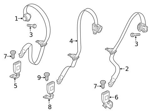 Rear Seat Belts for 2021 Fiat 500X #0