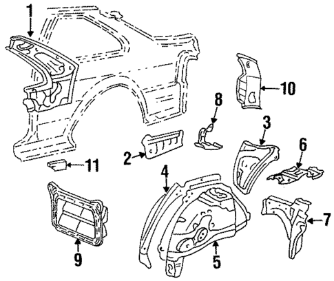 Inner Structure for 1997 Toyota Paseo #1