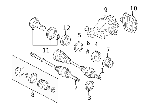 Axle & Differential for 2009 Lexus SC430 #0