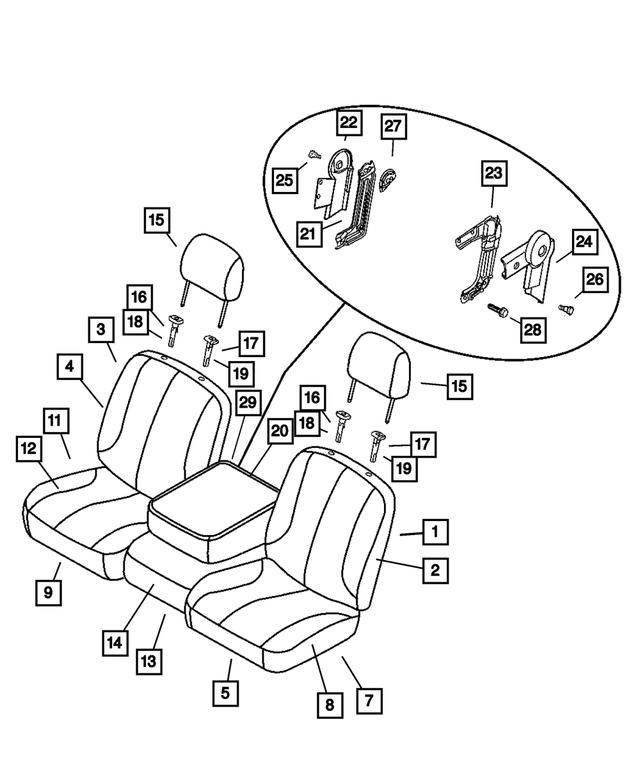 « 1FF671J3AA – Interior Trim : Avant Dossier De Siege pour Mopar Image »