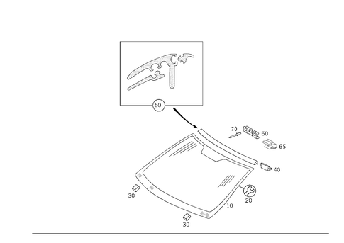 Windshield for 2000 Mercedes-Benz S430 #1