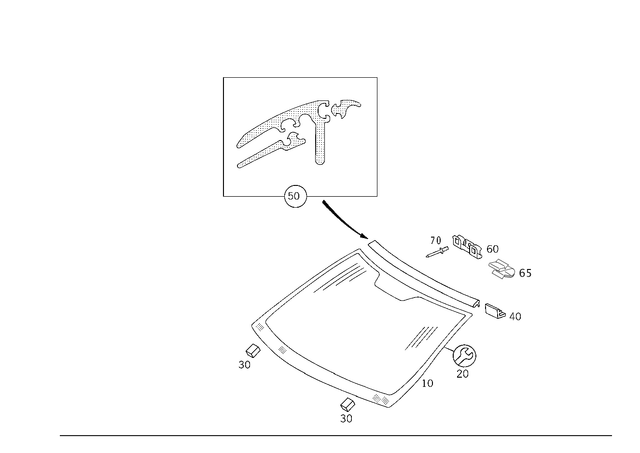 2206707601 - Windows: Windshield for Mercedes-Benz Image image