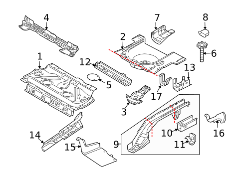 Rear Floor & Rails for 2003 Volkswagen Beetle #0