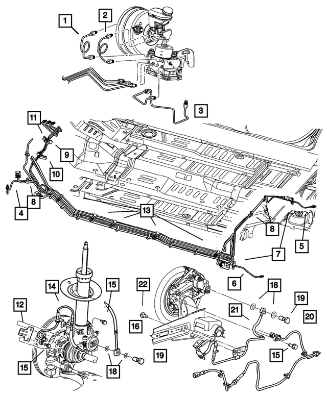 4509776AC - Service Brakes: Brake Tube, Master Cylinder To Hcu, Secondary for Mopar Image